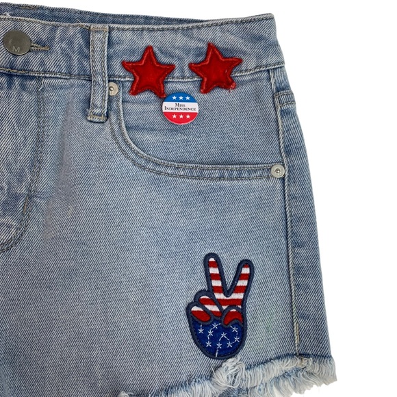 Mossimo High Rise Patriotic Denim Shorts Size 4/ 27 - Picture 2 of 7